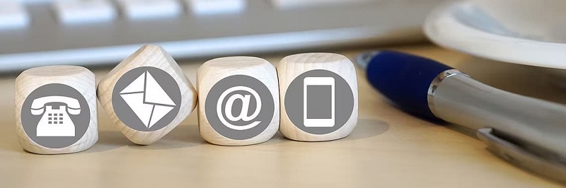 Kontakt - Kontaktbilder - Telefon, E-mail, at, tablet