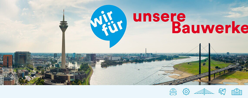 Fernsehturm, Stadtübersicht Düsseldorf, Reihnufer - Wir für unsere Bauwerke