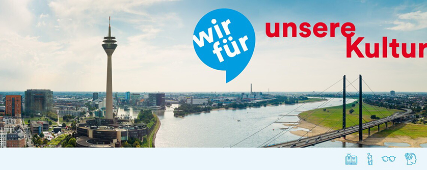 Fernsehturm, Stadtübersicht Düsseldorf, Reihnufer - Wir für unsere Kultur