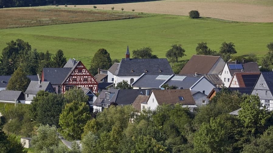 Blick von oben auf die Stadt