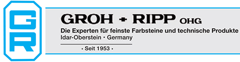 GROH + RIPP OHG - Die Experten für feinste Farbsteine und technische Produkte Ldar-Oberstein - Germany - Seit 1953