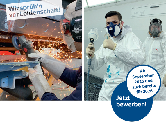 Wir sprueh'n vor Leidenschaft! Ab September 2024 und auch bereits für 2025 Jetzt bewerben!