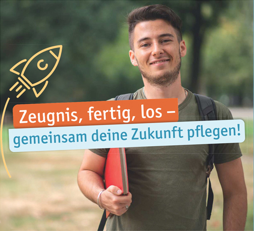 Zeugnis, fertig, los - gemeinsam deine Zukunft pflegen