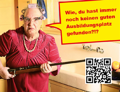 Wie, du hast immer noch keinen guten Ausbildungsplatz gefunden - Ältere Frau