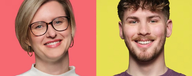 Ein lächelnder Mann und eine lächelnde Frau