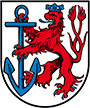 Rote Löwe auf der Flagge von der Stadt Düsseldorf