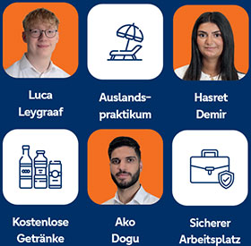 Luca Leygraaf,  Auslandspraktikum, Hasret Demir, Kostenlose Getränke, Ako Dogu, Sicherer Arbeitsplatz