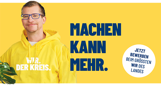 Weil wir wissen wofuer. Jetzt bewerben beim größten wir des Landes