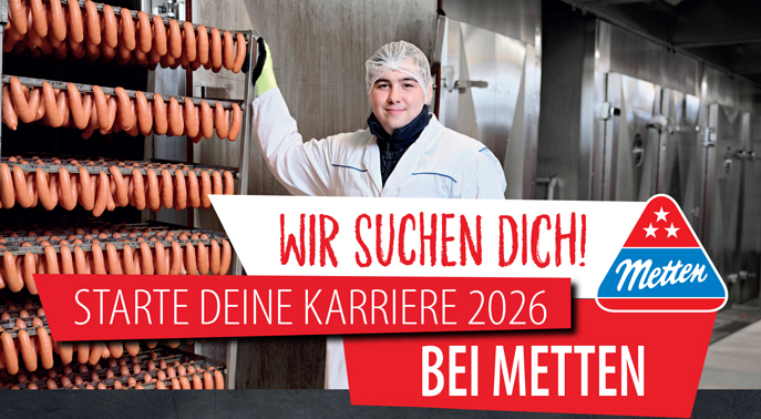 Metten - Wir suchen Dich! Starte deine Karriere 2026 bei Metten - Männlicher Arbeiter mit Wurstwagen