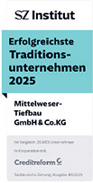 SZ Instituts Erfolgreichste Traditionsunternehmen 2025 Mittelweser-Tiefbau GmbH & Co.KG
