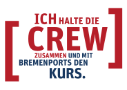 Ich halte die Crew zusammen und mit Brêmnports den Kurs
