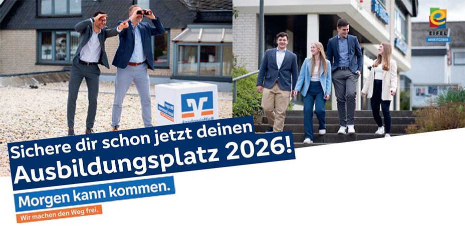Sichere dir schon jetzt deinen Ausbildungsplatz 2026! Morgen kann kommen. Wir machen den Weg frei.