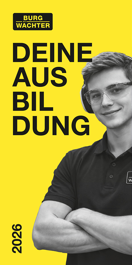Burg-Wächter - Deine Ausbildung 2026 mit Porträt eines Mitarbeiters