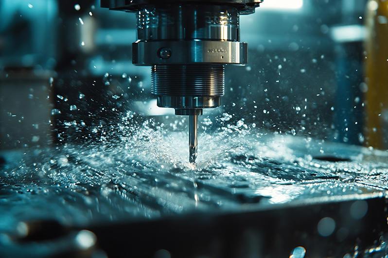 CNC-Fräsmaschine bei der Metallbearbeitung