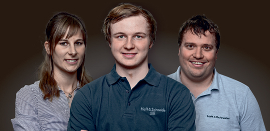 Drei Mitarbeiter bei Haff & Schneider