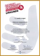 Urkunde der Deutschen Meisterschaft im Handwerk