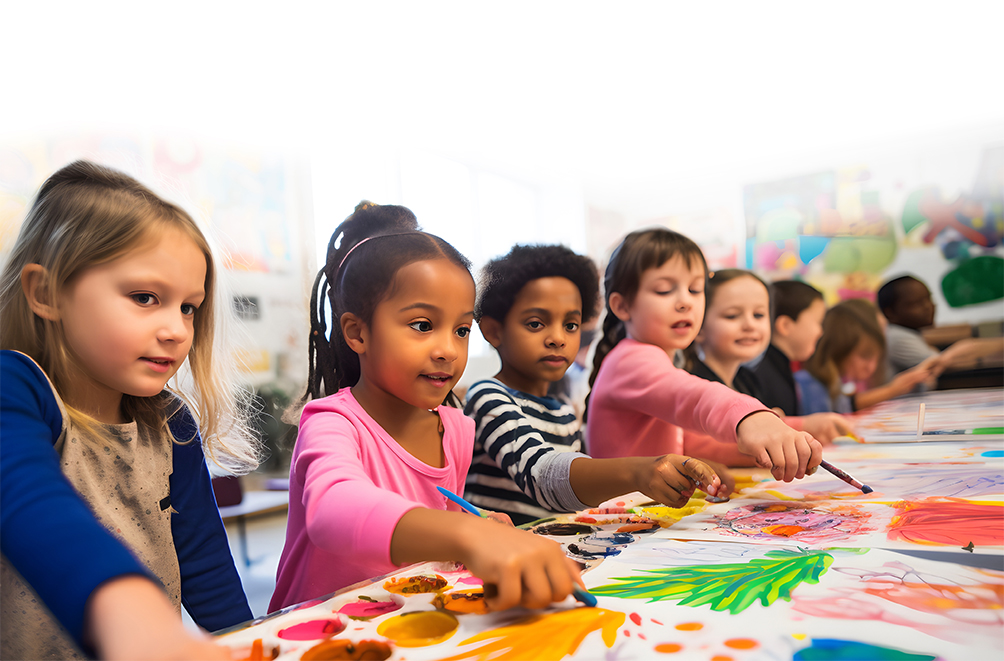 Kinder spielen im Garten