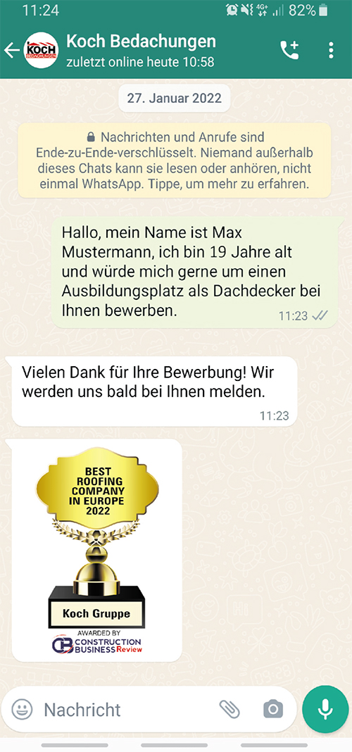 Nachricht von Koch Bedachungen