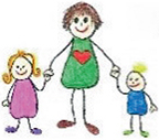 Erzieherin und zwei Kinder