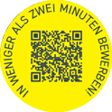 QR code, IN WENIGER ALS ZWEI MINUTEN BEWERBEN!