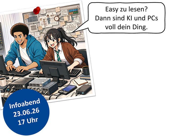 Easy zu lesen? Dann sind Kl und PCs voll dein Ding. - Infoabend 23.06.26 17 Uhr