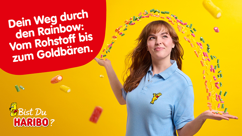 Dein Weg durch den Rainbow: Vom Rohstoff bis zum Goldbären. Bist Du HARIBO?