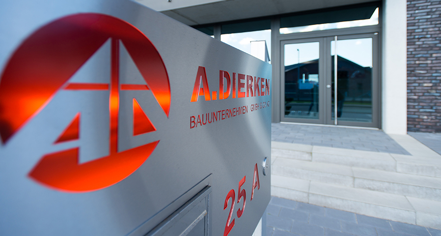 Eingang der Firma A. Dierken Bauunternehmen GmbH & Co. KG