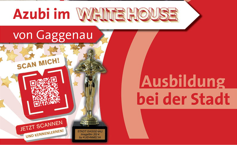 Azubi im White house von Gaggenau - Ausbildung bei der Stadt - Scan mich! Jetzt scannen und kennenlernen! - Foto: J. Schumacher/A. Fabry