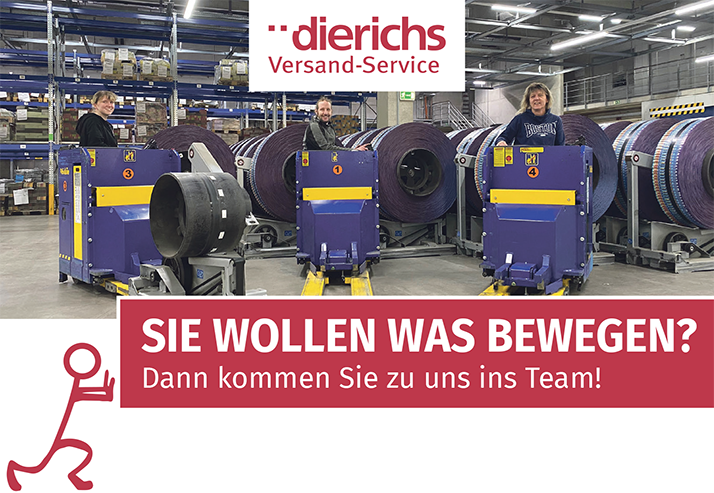 dierichs Versand-Service SIE WOLLEN WAS BEWEGEN? Dann kommen Sie zu uns ins Team!