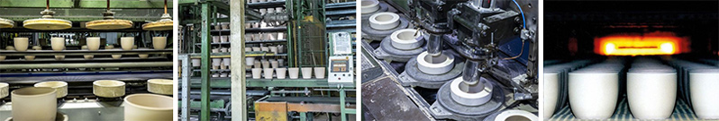Keramikproduktion mit Maschinen