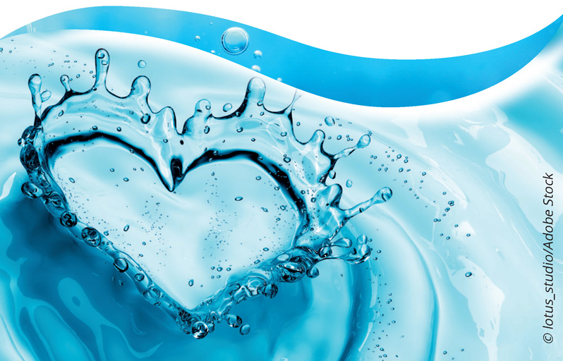 Wasser in Herzform