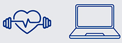 Fitness und Laptop