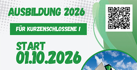 AUSBILDUNG 2026 FÜR KURZENSCHLOSSENE / START 01.10.2026