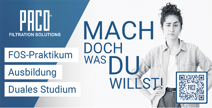 PACO  FILTRATION SOLUTIONS  FOS-Praktikum  Ausbildung  Duales Studium  Mach doch was du willst!