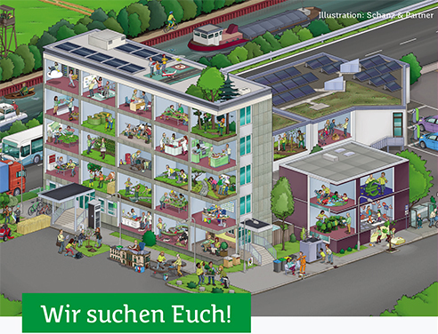 Wir suchen Euch! Illustration: Schanz & Partner