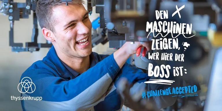 Mitarbeiter - DEN MASCHINEN ZEIGEN, WER HIER DER BOSS IST: #CHALLENGE ACCEPTED - thyssenkrupp AG