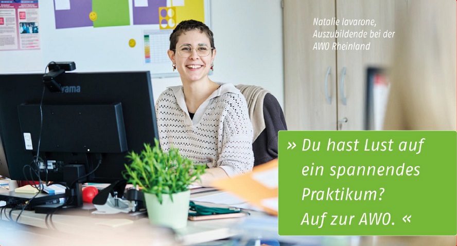 Natalie lavarone, Auszubildende bei der AWO Rheinland - Du hast Lust auf ein spannendes Praktikum? Auf zur AWO.