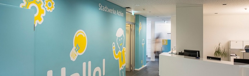Blick ins Büro der Stadtwerke Achim