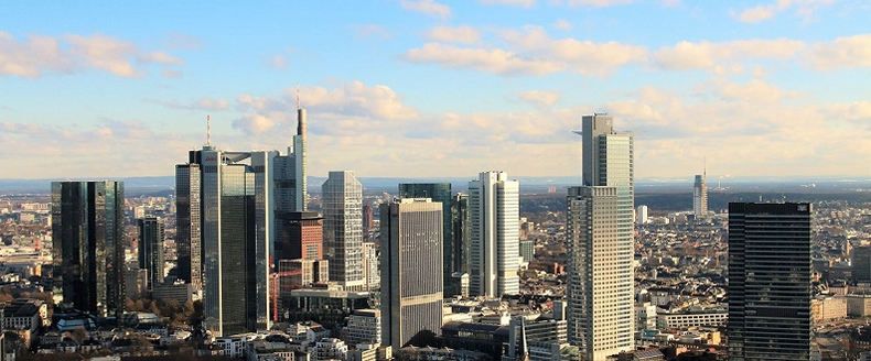 Luftaufnahme der Stadt Frankfurt