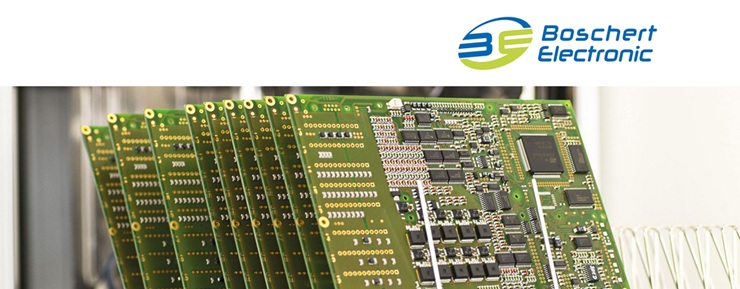 Bestückte Leiterplatten in der Produktion von Boschert Electronic