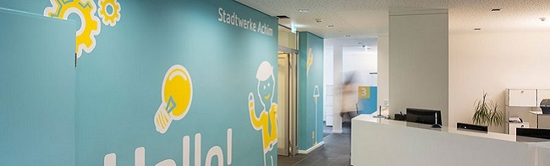 Blick ins Büro der Stadtwerke Achim