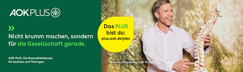 Mann - AOK PLUS - Das PLUS bist du: plus.aok.de/jobs