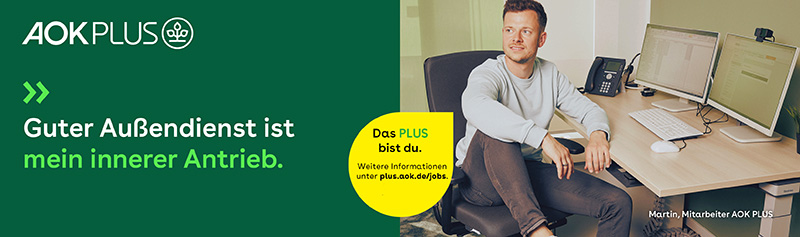 Mann - AOK PLUS - Das PLUS bist du: plus.aok.de/jobs