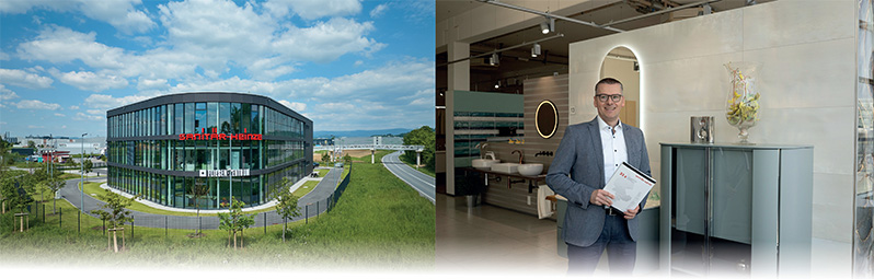 Collage - Gebäude und Mann