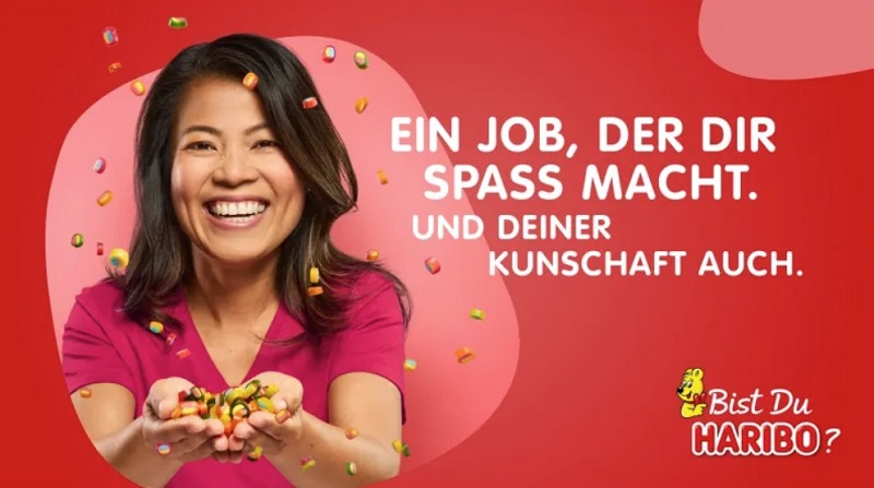 Einzelhandelsfrau Konfetti glücklich - Haribo Media GmbH