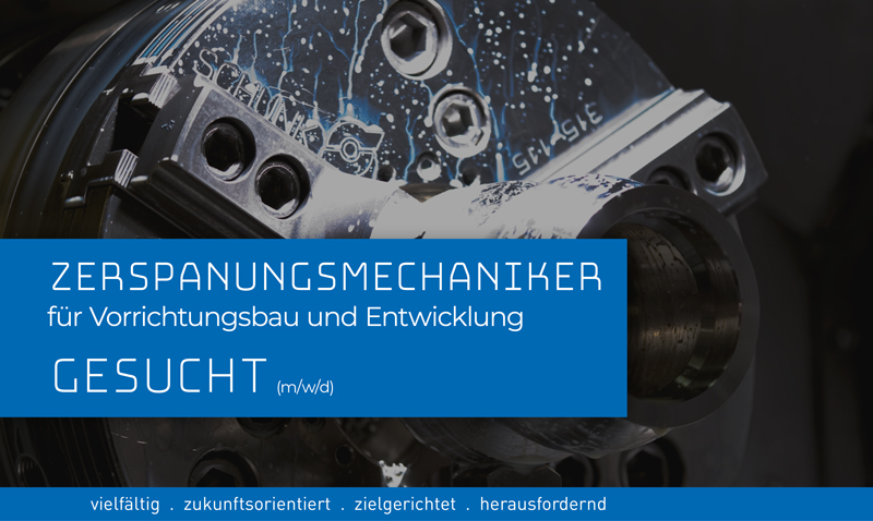 Nahaufnahme einer Drehmaschine. - Zerspanungsmechaniker für Vorrichtungsbau und Entwicklung gesucht