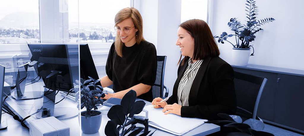 Mitarbeiter arbeiten am Computer