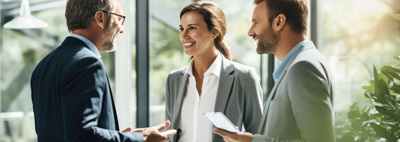 Geschäftsleute im Gespräch