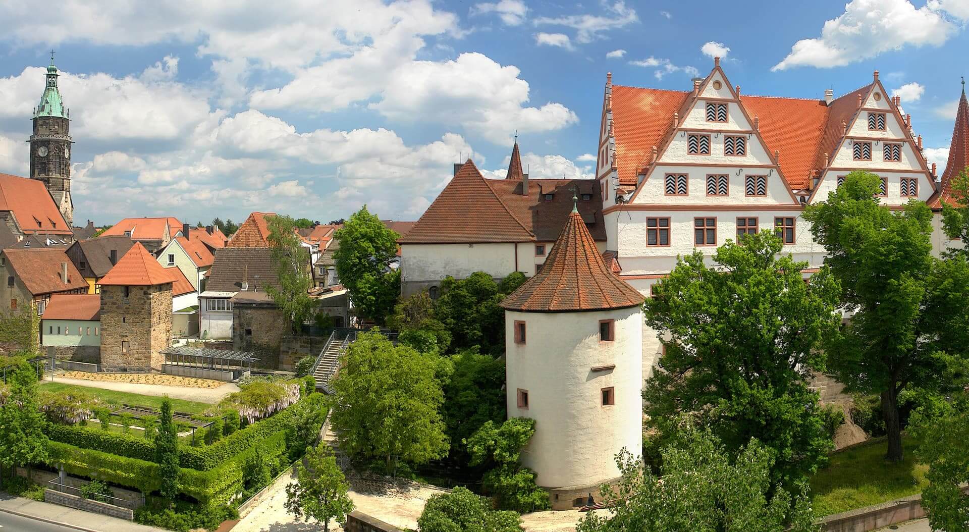 Verschiedene Gebäude der Altstadt in Roth