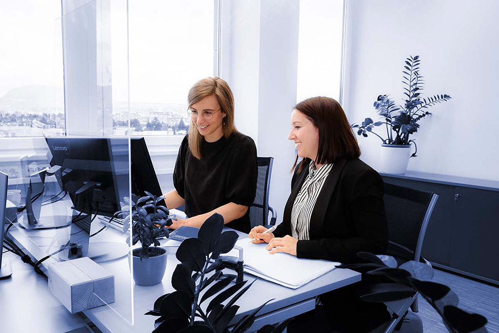 Mitarbeiter arbeiten am Computer